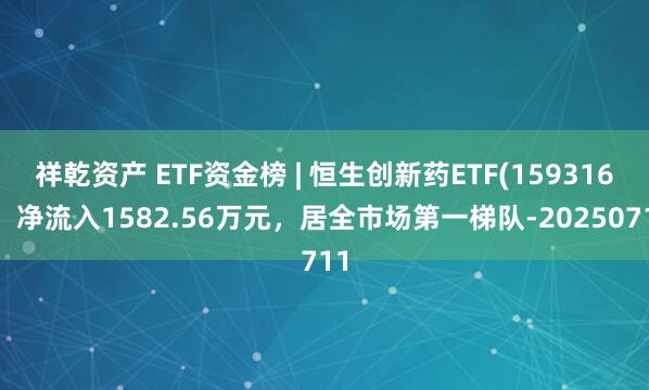 祥乾资产 ETF资金榜 | 恒生创新药ETF(159316)：净流入1582.56万元，居全市场第一梯队-20250711